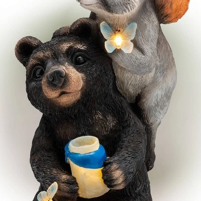 15" Polyresin Solar Nature Pals Statue With Butterflies And LED Lights - Alpine Corporation 5 15" Polyresin Solar Nature Pals Statue With Butterflies And LED Lights - Alpine Corporation - Image 5