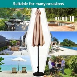 Costway 10FT Patio Umbrella 6 Ribs Market Steel Tilt W/Crank Outdoor Garden Beige -Northlight Shop GUEST c726f2b6 88cc 4882 a73e 8731a0f6dd16
