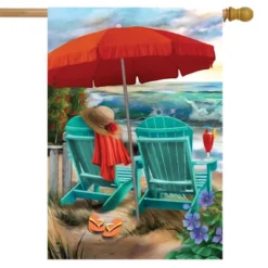 Beach Life Summer House Flag Nautical Adirondack Chairs 28" X 40" Briarwood Lane