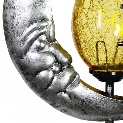 38" Metal Solar Sun And Moon Garden Stake - Exhart 9 38" Metal Solar Sun And Moon Garden Stake - Exhart - Image 9