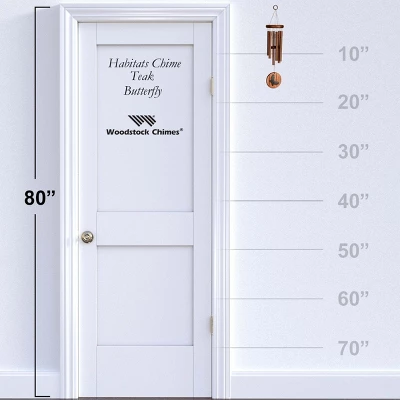 Woodstock Wind Chimes Signature Collection, Woodstock Habitats Chime, Teak 17'' Butterfly Wind Chime HCTB 3 Woodstock Wind Chimes Signature Collection, Woodstock Habitats Chime, Teak 17'' Butterfly Wind Chime HCTB - Image 3