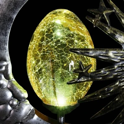 38" Metal Solar Sun And Moon Garden Stake - Exhart 7 38" Metal Solar Sun And Moon Garden Stake - Exhart - Image 7