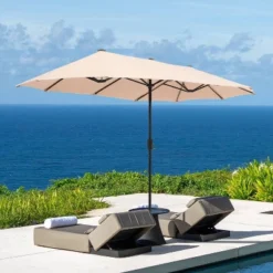 13' X 6.5' Rectangular Outdoor Patio Market Umbrella - Captiva Designs -Northlight Shop GUEST cb3c6cc5 157a 4241 85f5 561662445ed3