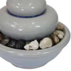 Sunnydaze Decor Sunnydaze Indoor Home Decorative Glazed Ceramic Smooth Cascade Tabletop Water Fountain - 7" - Light Gray -Northlight Shop GUEST cb9f0736 9749 449b 9b67 2d5f6bdde1f0