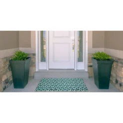 Odessa Washable Outdoor Rug Aqua/Green - Linon