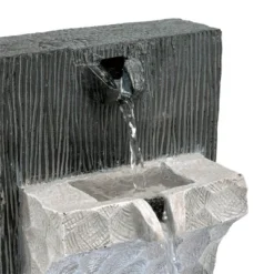 14" Modern Cascading Tabletop Fountain With LED Lights Gray - Alpine Corporation -Northlight Shop GUEST cc3ca7f8 13b6 43a7 a728 efa476045ba4