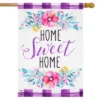 Floral Home Sweet Home Spring Burlap House Flag 28" X 40" Briarwood Lane