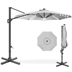 Best Choice Products 10ft 360-Degree Solar LED Cantilever Patio Umbrella, Outdoor Hanging Shade W/ Lights -Northlight Shop GUEST cc80e640 113d 4d79 9436 80d0361d68ed