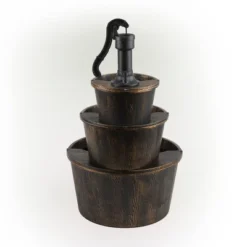 40" Three Tier Pump And Barrels Fountain Brown - Alpine Corporation -Northlight Shop GUEST cd29487a ace8 41f2 8a78 8ac8ec943bd3