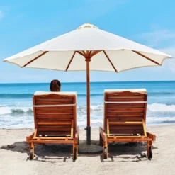 Costway 22 Lbs Round Resin Patio Umbrella Base Stand Holder W/ Adjustable Knob -Northlight Shop GUEST cdc71f3a 6134 4eec a573 1eec8f7df75f