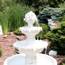 Sunnydaze Decor Sunnydaze 52"H Electric Fiberglass 4-Tier Fruit Top Outdoor Water Fountain, White Finish -Northlight Shop GUEST cff48747 b0a0 4708 a433 6f352dcecd10