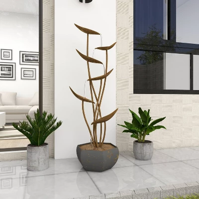 43" Metal Rustic Fountain Gold - Olivia & May 11 43" Metal Rustic Fountain Gold - Olivia & May - Image 11