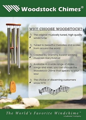 Woodstock Wind Chimes Signature Collection, Woodstock Memorial Chime, 24'' Silver Wind Chime AGMU 7 Woodstock Wind Chimes Signature Collection, Woodstock Memorial Chime, 24'' Silver Wind Chime AGMU - Image 7