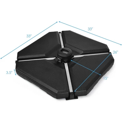 Costway 4PCS Cantilever Offset Umbrella Base Weight Sand 195lbs Stable Water Filled 1 Costway 4PCS Cantilever Offset Umbrella Base Weight Sand 195lbs Stable Water Filled