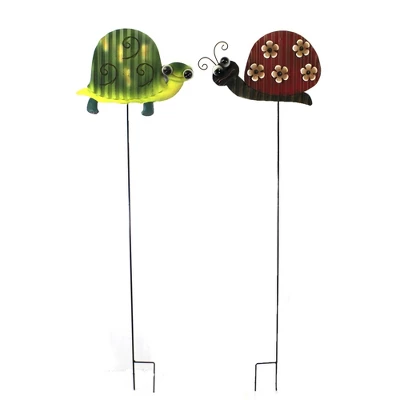 Direct International Home & Garden Googly Eye Snail & Turtle Pokes - 2 Metal Pokes 37.00 Inches - Set / 2 Yard Decor Stake - 30632744*30632741 - 1 Direct International Home & Garden Googly Eye Snail & Turtle Pokes - 2 Metal Pokes 37.00 Inches - Set / 2 Yard Decor Stake - 30632744*30632741 -