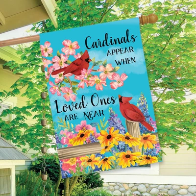 Cardinals Appear Spring House Flag 28" X 40" Briarwood Lane 2 Cardinals Appear Spring House Flag 28" X 40" Briarwood Lane - Image 2
