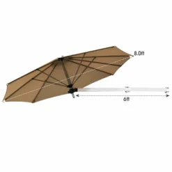 Tangkula 8ft Wall Mounted Cantilever Umbrella Patio Adjustable Tilting Sunshade Umbrella -Northlight Shop GUEST d74db936 4453 4a14 a660 6b0b3482b869