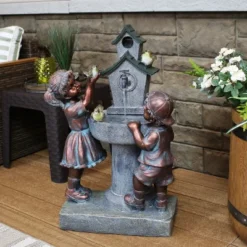 Sunnydaze Decor Sunnydaze 30"H Electric Polyresin Boy And Girl At Bird Bath Outdoor Water Fountain -Northlight Shop GUEST da6f8693 36a9 4e23 b237 705723ededed