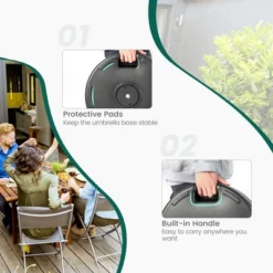 Costway 18'' Patio Fillable Round Umbrella Base Stand Holder Fit Pole 1.5''/1.9'' Weighted -Northlight Shop GUEST db58ab8d c181 4887 a3c6 08459bad5f4f