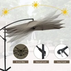 Tangkula 10FT Patio Offset Umbrella 8 Ribs Cantilever Umbrella W/Crank For Poolside Garden -Northlight Shop GUEST db86ad21 9e72 4d7d b258 5654fc7df638