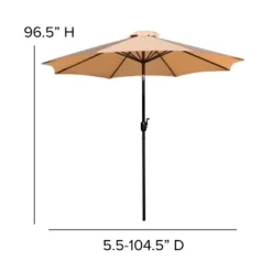 Flash Furniture Kona 9 FT Round Umbrella With 1.5" Diameter Aluminum Pole With Crank And Tilt Function -Northlight Shop GUEST dd443c40 fb02 4a4c 8053 bac476d70cd4