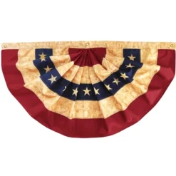 Northlight Patriotic Americana Tea-Stained Pleated Bunting Flag 48" X 24" -Northlight Shop GUEST dd576daa f044 48f9 9d57 bcad7eb6f7bb