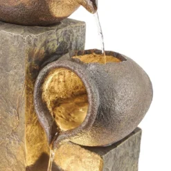 43" Indoor/Outdoor Pottery Fountain With Replaceable LED Lights Brown - Alpine Corporation -Northlight Shop GUEST dd5a1882 65ae 404b 871b a8cdb4cd1a4b