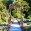 Costway 7.5FT Garden Arch Trellis Outdoor Plant Support Archway For Climbing Vine Flower