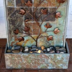 Sunnydaze Decor Sunnydaze 32"H Electric Slate And Metal Climbing Vines Outdoor Water Fountain With LED Light -Northlight Shop GUEST e5641dc6 ecf3 4bdd ada3 85a4ea875ed8