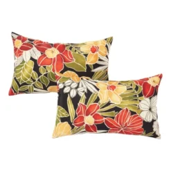 Set Of 2 Outdoor Lumbar Throw Pillows Aloha - Kensington Garden -Northlight Shop GUEST e6059378 8a5d 4036 a822 4f5d482473e8