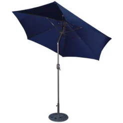 9' X 5' Aluminum Bronze Umbrella Navy Blue - Tropishade -Northlight Shop GUEST e8125eb0 3a9b 4876 b28d fa1c21986e71