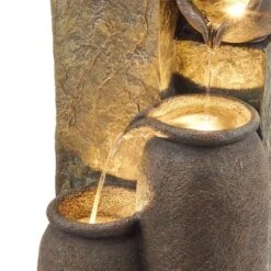 43" Indoor/Outdoor Pottery Fountain With Replaceable LED Lights Brown - Alpine Corporation -Northlight Shop GUEST e93efb8f 3bea 4166 9ee3 91dbed156321