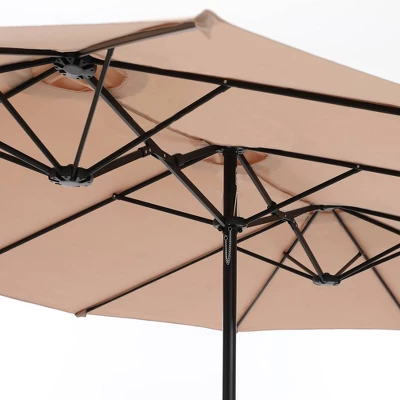 Rectangular Outdoor Patio Market Umbrella With Extra Large Base And Sand Bags - Captiva Designs 2 Rectangular Outdoor Patio Market Umbrella With Extra Large Base And Sand Bags - Captiva Designs - Image 2