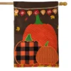 Welcome Pumpkins Autumn Burlap House Flag Patchwork Fall 28"x40" Briarwood Lane