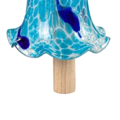 Evergreen Art Glass Speckle Blue Floral Shaped Bell Chime- 7 X 7 X 7 Inches Outdoor Decor -Northlight Shop GUEST ecc023c9 d3f0 4fc6 ae3c e0bf4010f8d0