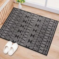 World Rug Gallery Geometric Boho Textured Flat Weave Indoor/Outdoor Area Rug
