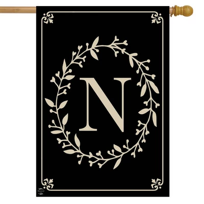 Briarwood Lane Classic Monogram Letter N House Flag Double-Sided 28" X 40" 1 Briarwood Lane Classic Monogram Letter N House Flag Double-Sided 28" X 40"