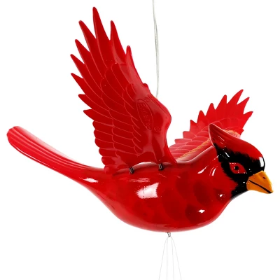 9.25" Plastic And Metal Solar Cardinal Fluttering Wings Wind Chime Red - Exhart 3 9.25" Plastic And Metal Solar Cardinal Fluttering Wings Wind Chime Red - Exhart - Image 3