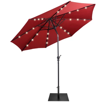 Costway 9ft Market Patio Umbrella W/Solar Lights & 40 LBS Steel Umbrella Stand 12 Costway 9ft Market Patio Umbrella W/Solar Lights & 40 LBS Steel Umbrella Stand - Image 12