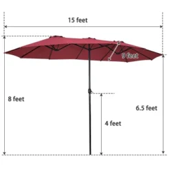 Tangkula 15 Ft Outdoor Patio Umbrella Double-Sided Shade Offset Wine Red 13 Tangkula 15 Ft Outdoor Patio Umbrella Double-Sided Shade Offset Wine Red -Northlight Shop GUEST ee8c7f1e 7aa6 4749 90df ac728372ddcd