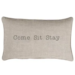Indoor/Outdoor Come. Sit. Stay. Embroidered Lumbar Throw Pillow - Sorra Home -Northlight Shop GUEST eea17b86 7b41 45fd b2b9 59ade2b6bf03