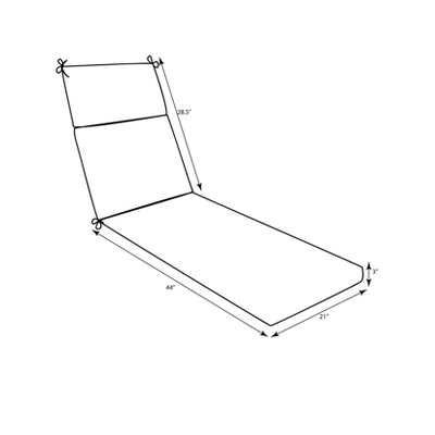 Herringbone Outdoor/Indoor Chaise Lounge Cushion - Pillow Perfect 2 Herringbone Outdoor/Indoor Chaise Lounge Cushion - Pillow Perfect - Image 2