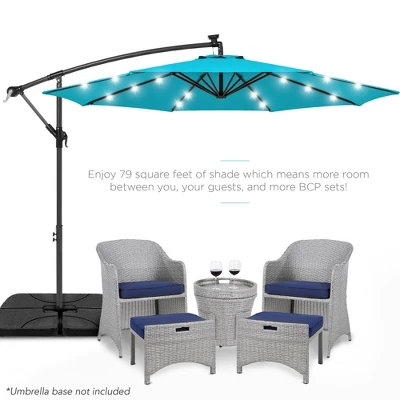 Best Choice Products 10ft Solar LED Offset Hanging Outdoor Market Patio Umbrella W/ Easy Tilt Adjustment 1 Best Choice Products 10ft Solar LED Offset Hanging Outdoor Market Patio Umbrella W/ Easy Tilt Adjustment