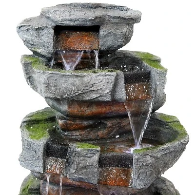 Sunnydaze Decor Sunnydaze 31"H Electric Polyresin And Fiberglass Large Rock Quarry Waterfall Outdoor Water Fountain With LED Lights 2 Sunnydaze Decor Sunnydaze 31"H Electric Polyresin And Fiberglass Large Rock Quarry Waterfall Outdoor Water Fountain With LED Lights - Image 2