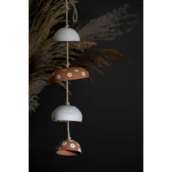 White Floral And Natural Terracotta Hanging Chime - Foreside Home & Garden -Northlight Shop GUEST f1fabe5d 9f34 4f57 a447 ddaa1a5ef94b