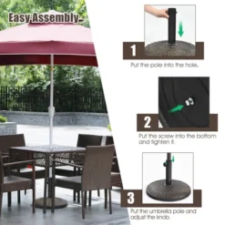 Costway 22 Lbs Round Resin Patio Umbrella Base Stand Holder W/ Adjustable Knob -Northlight Shop GUEST f2ee41d2 86dc 45d4 9098 44098bf24067