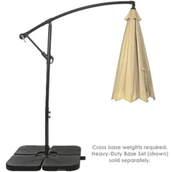 Sunnydaze Decor Sunnydaze Outdoor Steel Offset Cantilever Pool Patio Umbrella With Crank And Cross Base - 10' -Northlight Shop GUEST f6692bc6 85ae 44f7 9e46 2e2a8954b90b