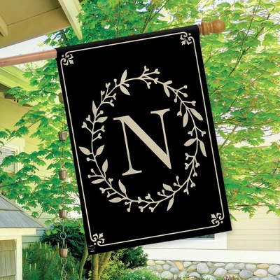 Briarwood Lane Classic Monogram Letter N House Flag Double-Sided 28" X 40" 2 Briarwood Lane Classic Monogram Letter N House Flag Double-Sided 28" X 40" - Image 2