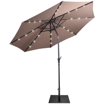 Costway 9ft Market Patio Umbrella W/Solar Lights & 40 LBS Steel Umbrella Stand 14 Costway 9ft Market Patio Umbrella W/Solar Lights & 40 LBS Steel Umbrella Stand - Image 14