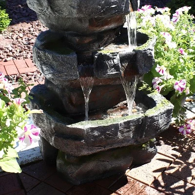 Sunnydaze Decor Sunnydaze 31"H Electric Polyresin And Fiberglass Large Rock Quarry Waterfall Outdoor Water Fountain With LED Lights 3 Sunnydaze Decor Sunnydaze 31"H Electric Polyresin And Fiberglass Large Rock Quarry Waterfall Outdoor Water Fountain With LED Lights - Image 3
